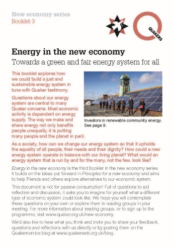 Booklet 3: Energy in the new economy